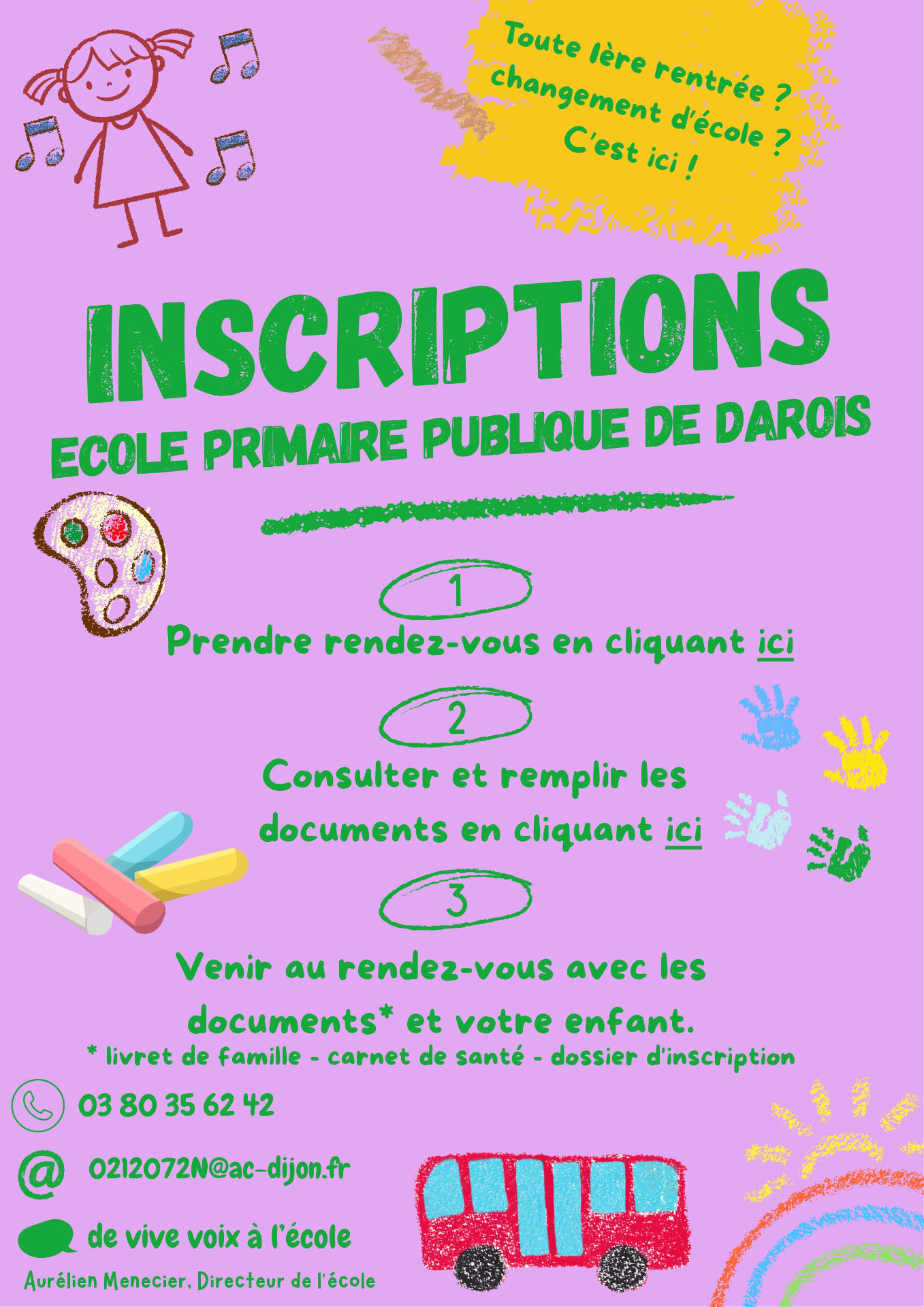 inscriptions 2026 école Darois